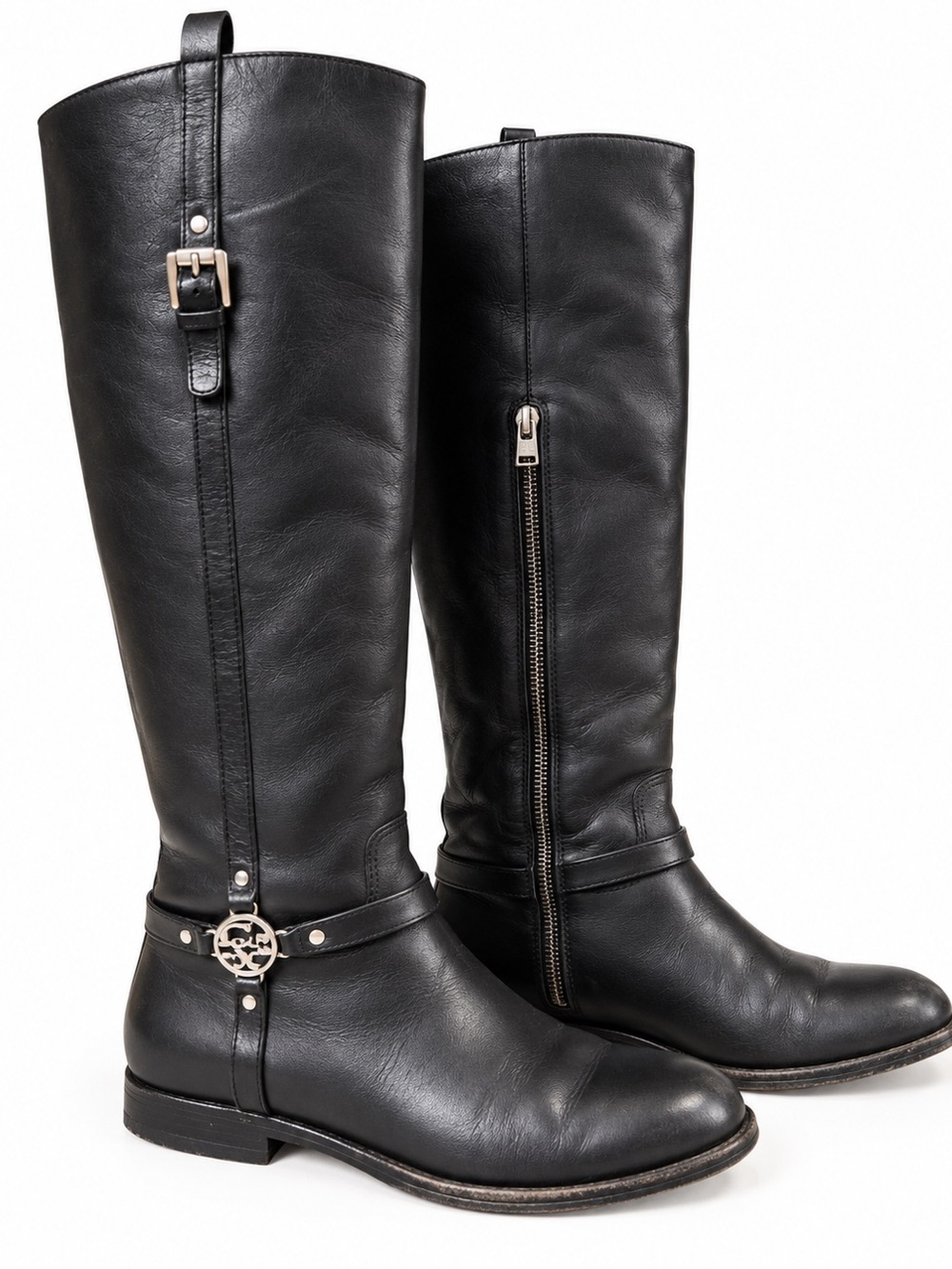 Coach Mulan Black Leather Tall Riding Boots Women’s 6B Knee High Buckle